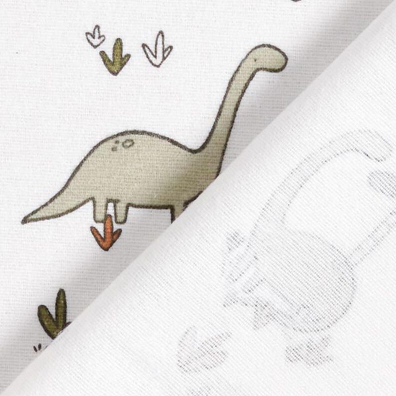Franela de algodón Dinosaurios – blanco lana,  image number 5