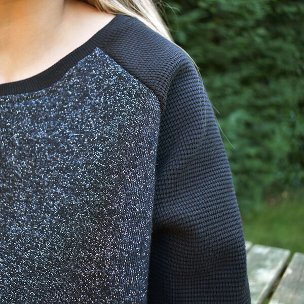 Jersey de algodón tipo gofre mini Uni – negro,  image number 7