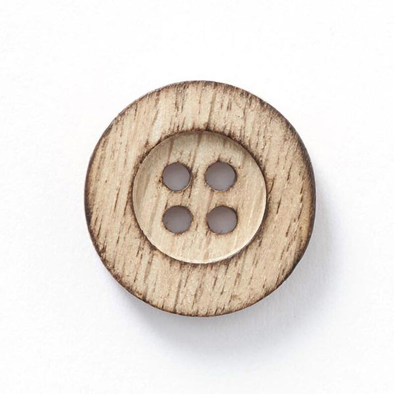 Botón de madera 4 agujeros – naturaleza,  image number 1