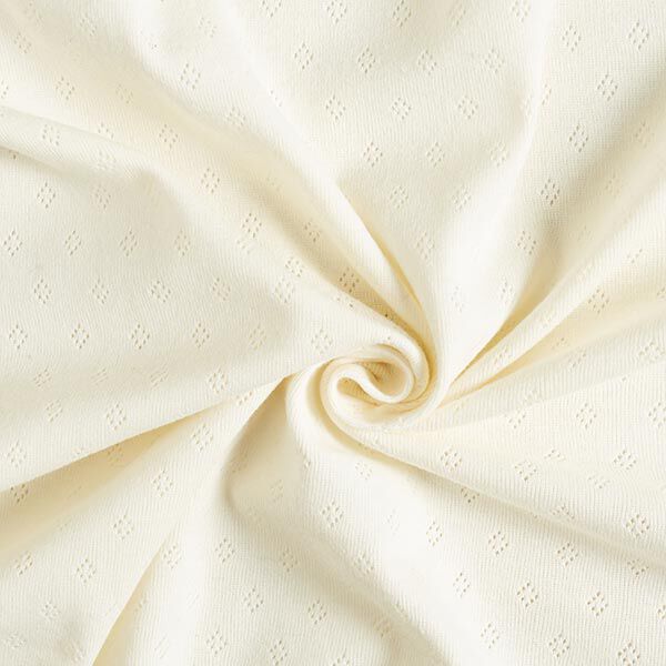 Jersey de punto fino con patrón de agujeros – blanco lana,  image number 2