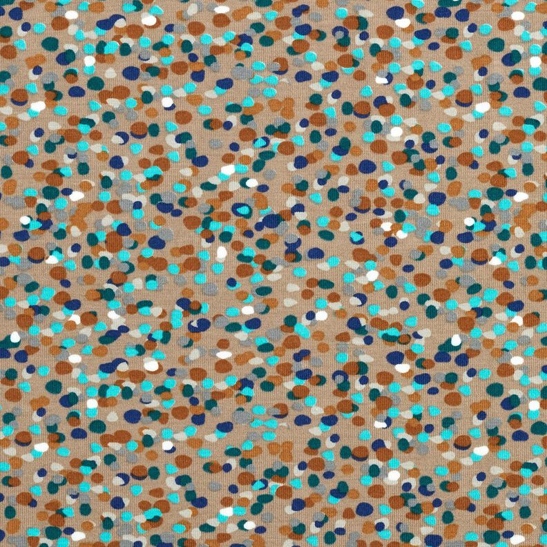 Tela de jersey de algodón Confeti de colores – duna/abeto azul,  image number 1