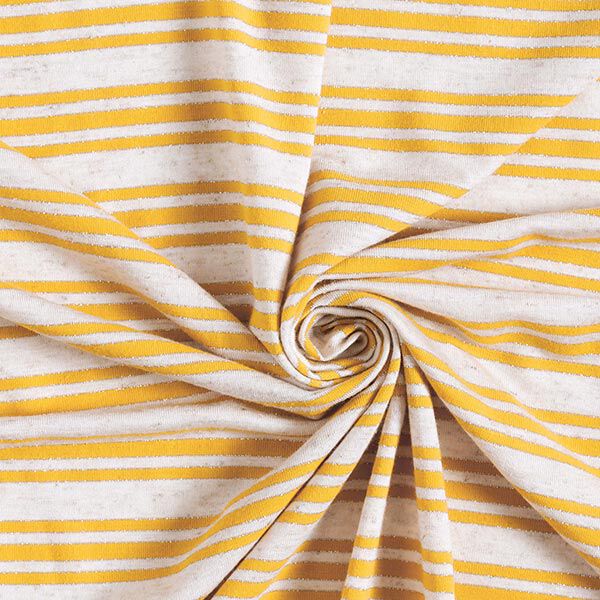 Tela de jersey de viscosa Rayas brillantes irregulares – blanco lana/amarillo sol,  image number 3