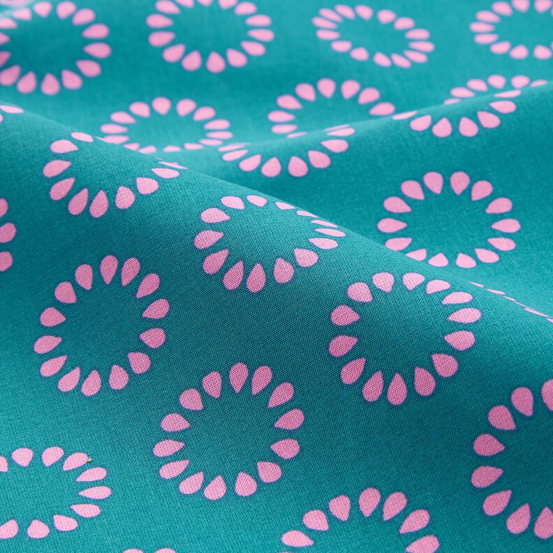 Algodón revestido Círcuos de colores – petroleo/violeta pastel,  image number 2