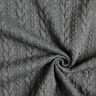 Tela de jersey jacquard Cloqué Punto trenzado – gris oscuro,  thumbnail number 3
