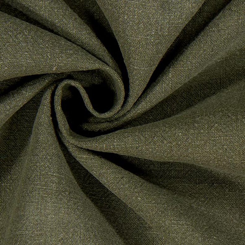 Tela de lino previamente lavado – oliva oscuro,  image number 2
