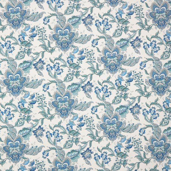 Tela decorativa Lona Adornos florales orientales 280 cm – blanco/azul,  image number 1