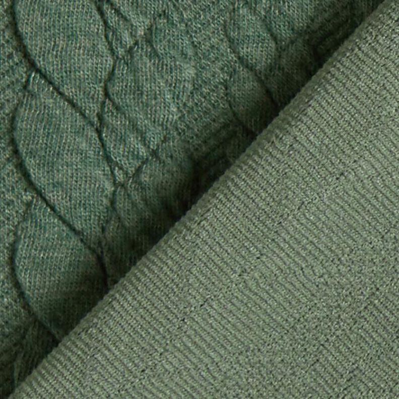 Tela de jersey jacquard Cloqué Punto trenzado – verde oscuro,  image number 4