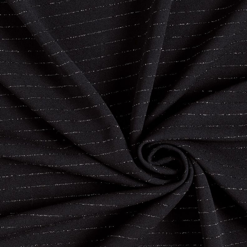 Pantalón de tela elástica con purpurina y raya diplomática – negro/plata metalizada,  image number 3