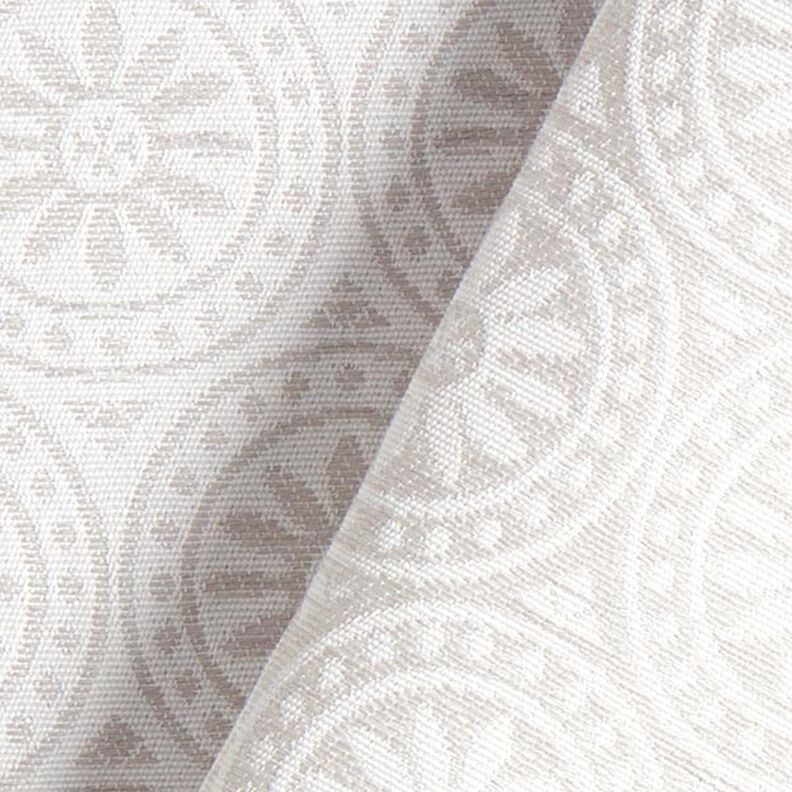 Telas para exteriores Jacquard Adornos círculos – gris claro/blanco lana,  image number 4