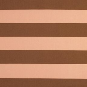 Tela decorativa Lona Rayas alegres – salmón/marrón, 