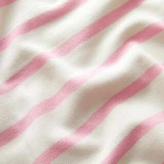 Jersey de algodón con rayas horizontales – blanco/rosa, 