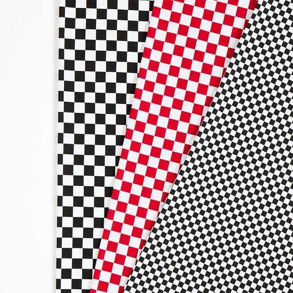 Tela de jersey de algodón Tablero de ajedrez [18 mm] – rojo claro/blanco,  image number 6