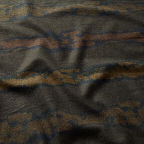 Tela de jersey romaní Líneas de agua rugosas – marrón oscuro/negro, 