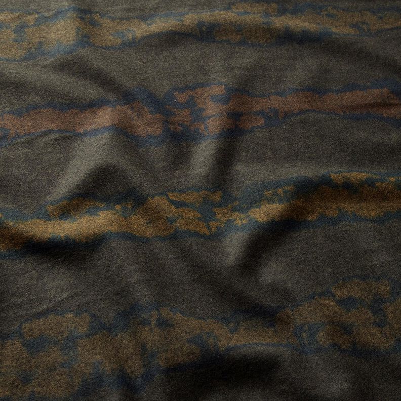 Tela de jersey romaní Líneas de agua rugosas – marrón oscuro/negro,  image number 2