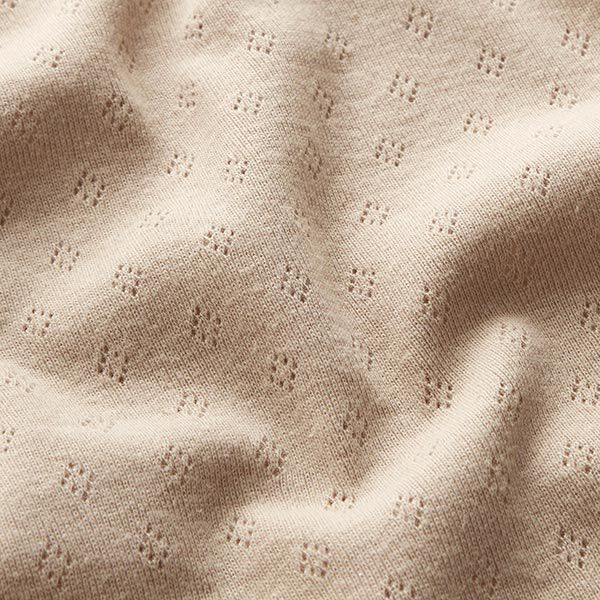 Jersey de punto fino con patrón de agujeros – beige,  image number 2