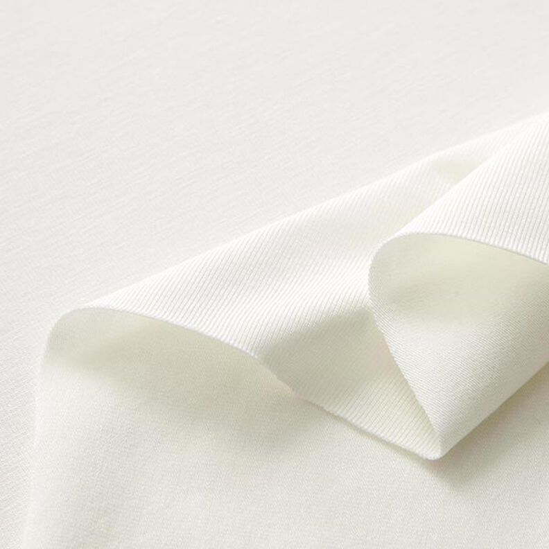 Bambú Tela de jersey de viscosa Uni – blanco lana,  image number 4