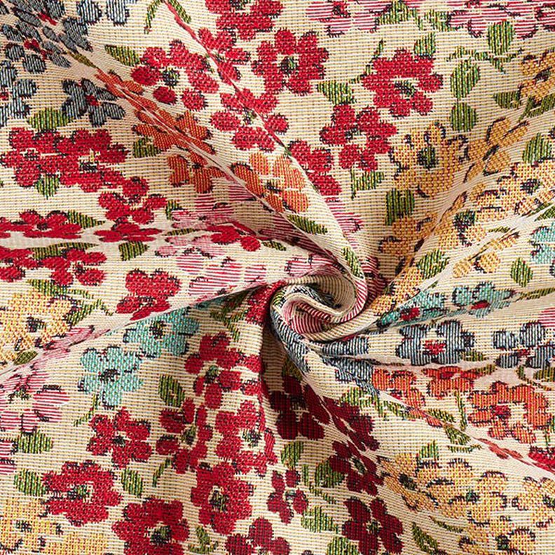 Tela decorativa Tapiz Esplendor floral – beige claro/rojo,  image number 3