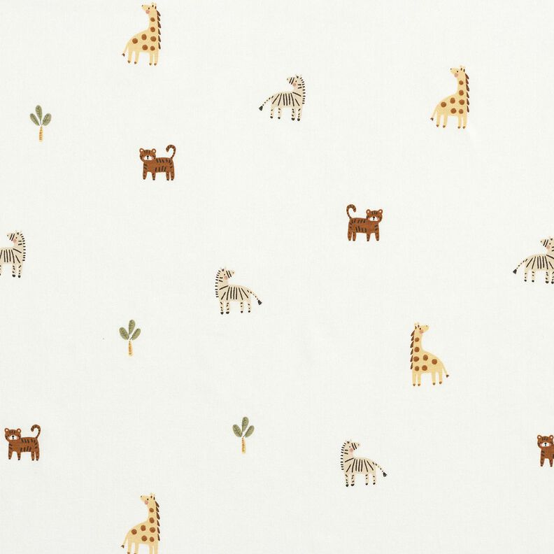 Tela de jersey de algod&oacute;n Peque&ntilde;os animales esteparios &ndash; blanco,  image number 1