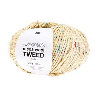 Essentials Mega Wool Tweed Chunky| Rico Design – blanco lana, 
