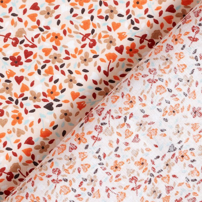 Tela de algodón Cretona Flores dispersas – rosado/naranja melocotón,  image number 4