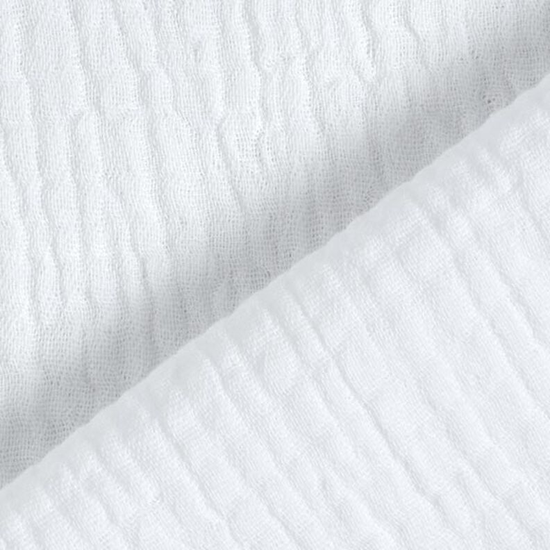GOTS Muselina de algodón de tres capas – blanco,  image number 5