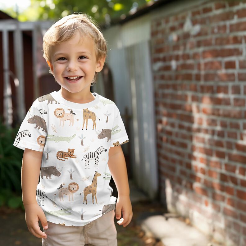 Tela de jersey de algodón Animales acolchados Impresión digital | Poppy Fabrics – marfil/marrón,  image number 5