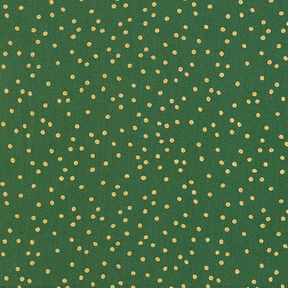 Tela de algodón Popelina Lunares finos – verde/dorado, 