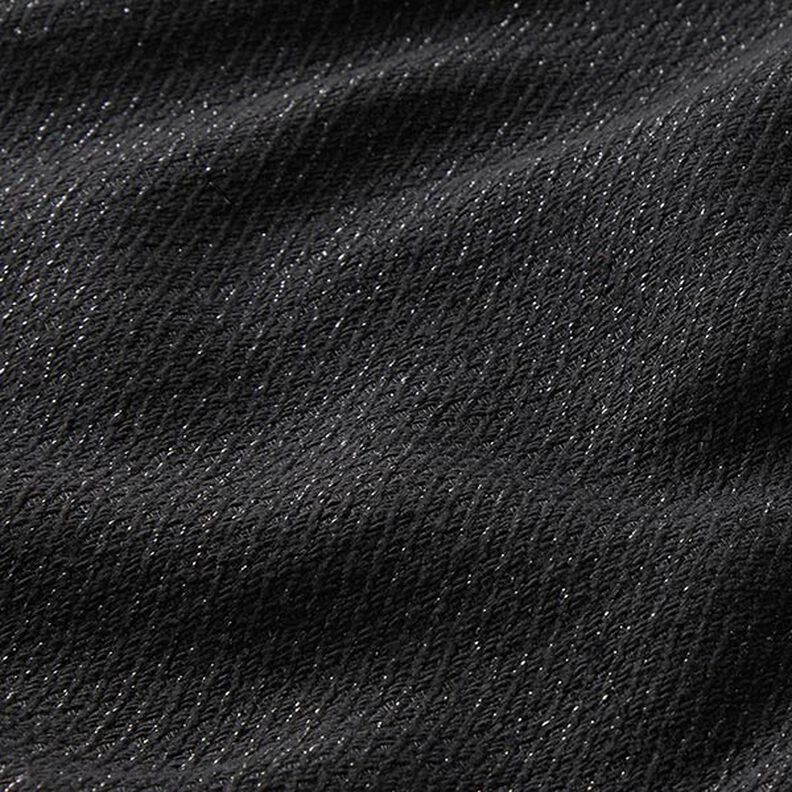 Tela de traje estructura diagonal purpurina – negro,  image number 2
