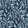 Muselina/doble arruga Hojas de acuarela Impresión digital – azul marino,  thumbnail number 1