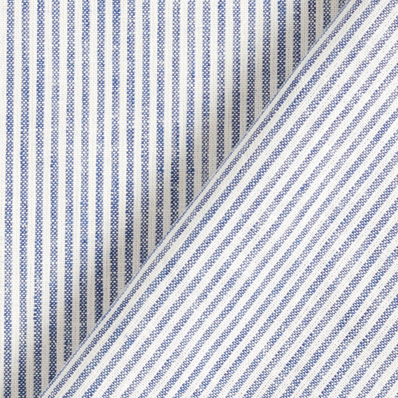 Mezcla de lino y algodón Rayas estrechas – azul vaquero/blanco lana,  image number 4