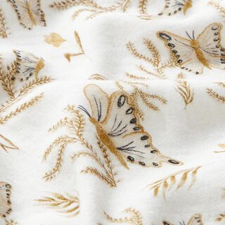 Muselina/doble arruga Mariposas Impresión digital – blanco lana, 