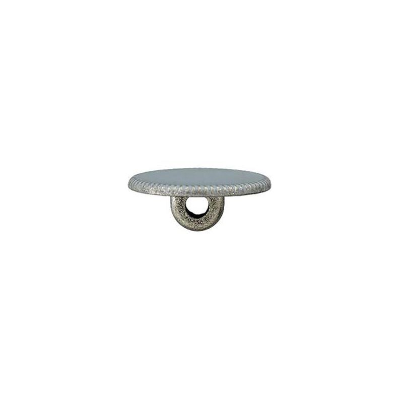 Botón de poliéster con ojal de metal [ 15 mm ] – gris,  image number 2