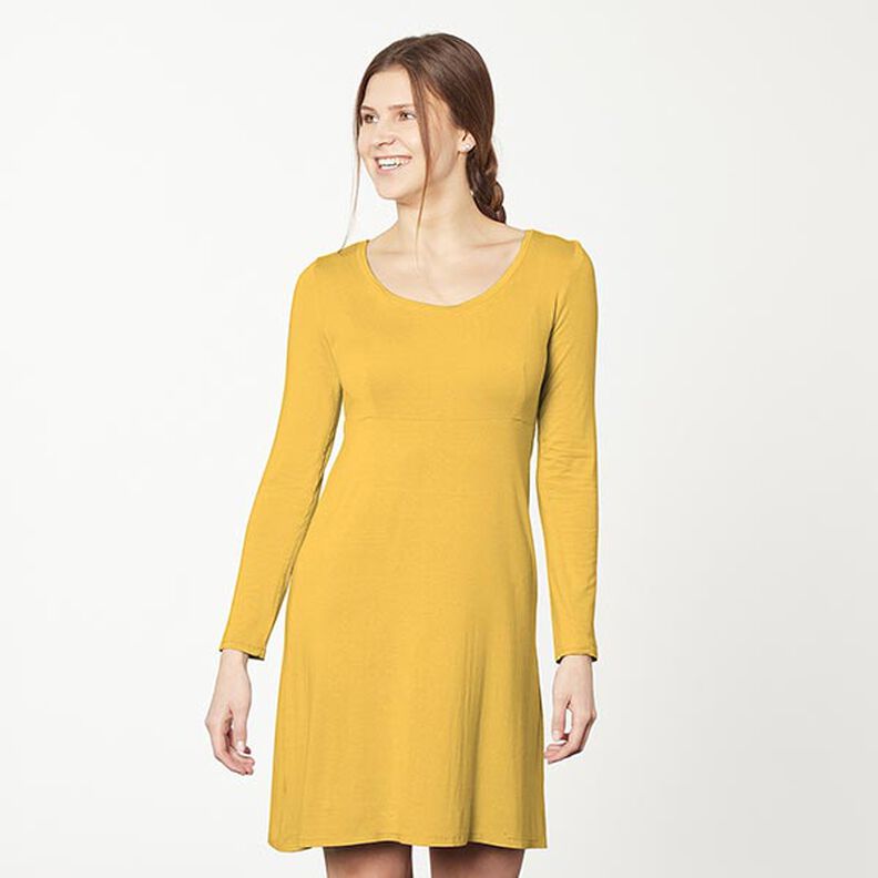 Tela de jersey de algodón Uni mediano – amarillo sol,  image number 6