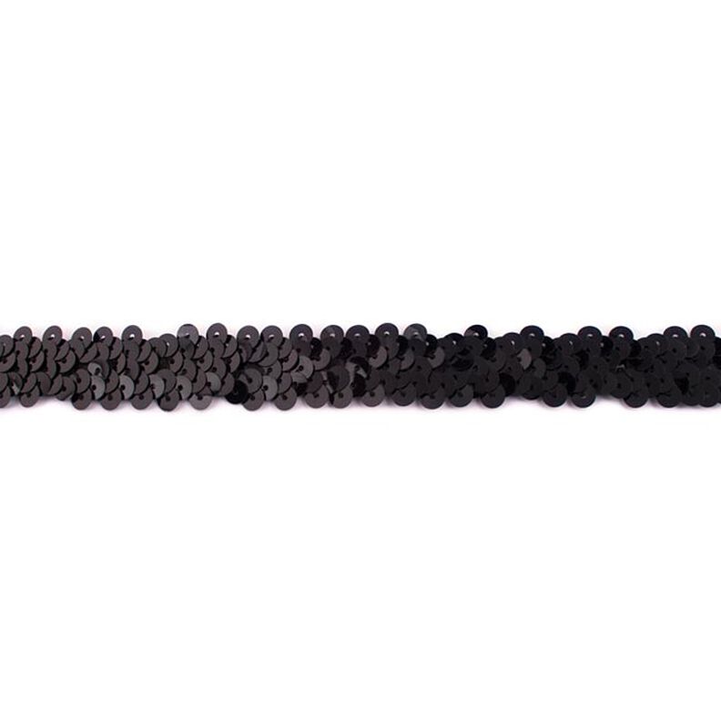 Ribete con lentejuelas elástico [20 mm] – negro,  image number 1