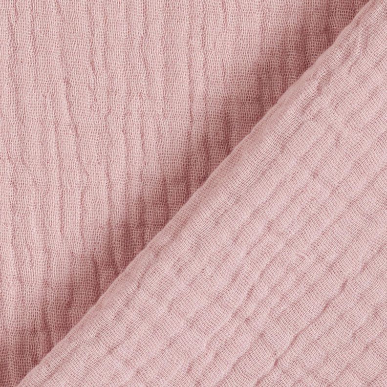 GOTS Muselina de algodón de tres capas – rosa viejo claro,  image number 5