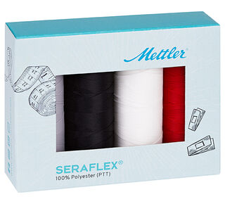 Juego de hilos de coser Seraflex para costuras elásticas | 4 bobinas de 130 m | Mettler, 
