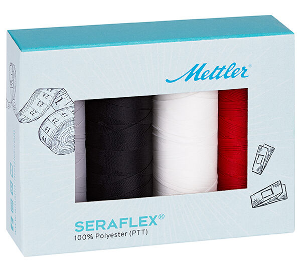 Juego de hilos de coser Seraflex para costuras elásticas | 4 bobinas de 130 m | Mettler,  image number 1
