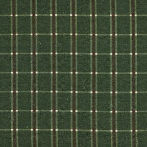 Tela decorativa Panama media Cuadrados elegantes – verde pino/carmín, 