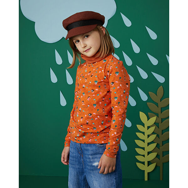 Tela de jersey de algodón Vuelo de cometa Impresión digital | PETIT CITRON – naranja – Muestra,  image number 7