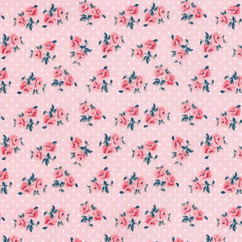 Tela de algodón Cretona Rosas pequeñas – rosa,  image number 1