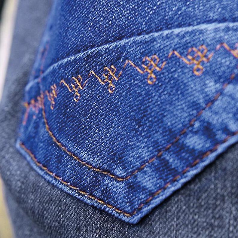 Juego de hilos de coser denim con 5 agujas de coser para pantalones vaqueros [ 100m | 8 Unidad ] |,  image number 3