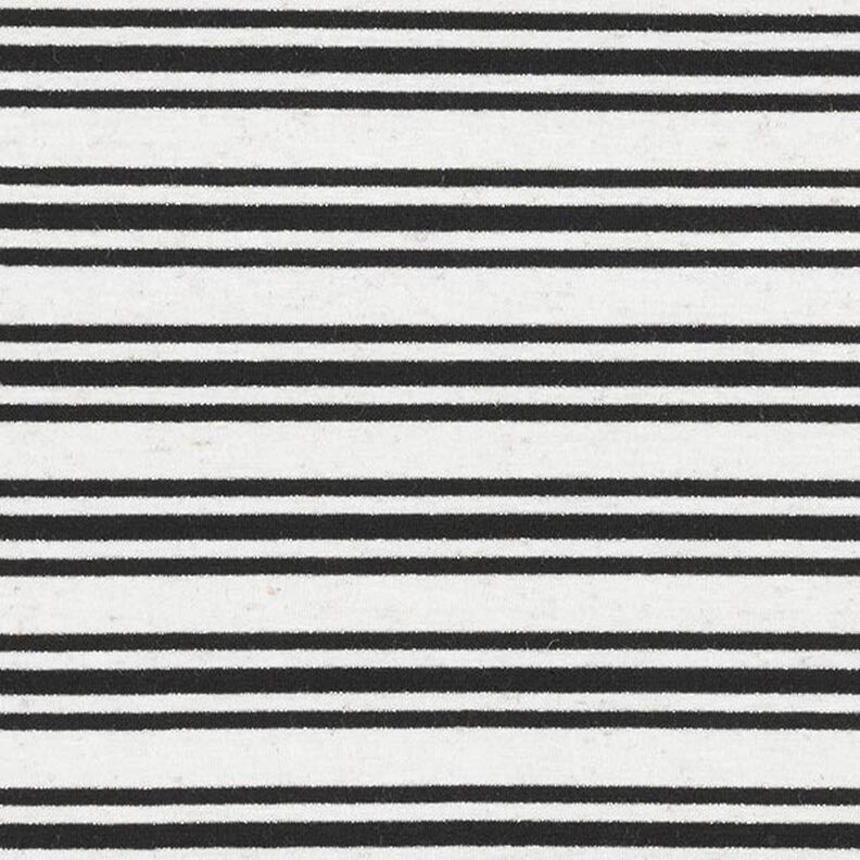 Tela de jersey de viscosa Rayas brillantes irregulares – blanco lana/negro,  image number 1