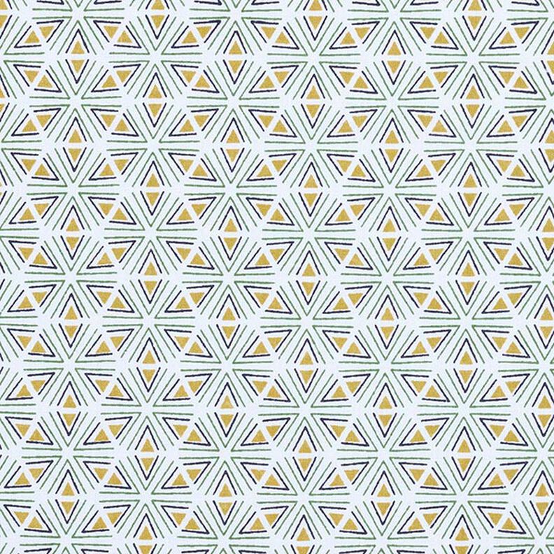 Tela de algodón Cretona Formas geométricas – blanco/oliva,  image number 1