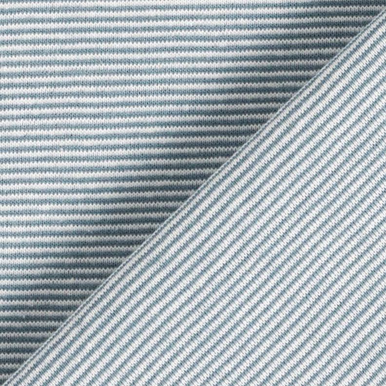 Tejido para puños con rayas estrechas – azul vaquero/blanco lana,  image number 3