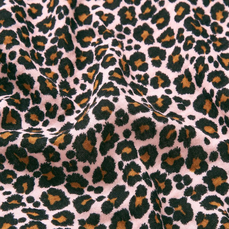 Muselina/doble arruga Estampado de leopardo – rosado/negro,  image number 2