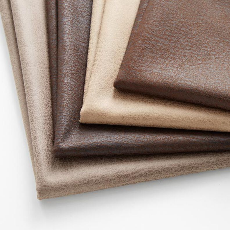 Tela de tapicería Imitación de piel Pamero – marrón medio,  image number 3