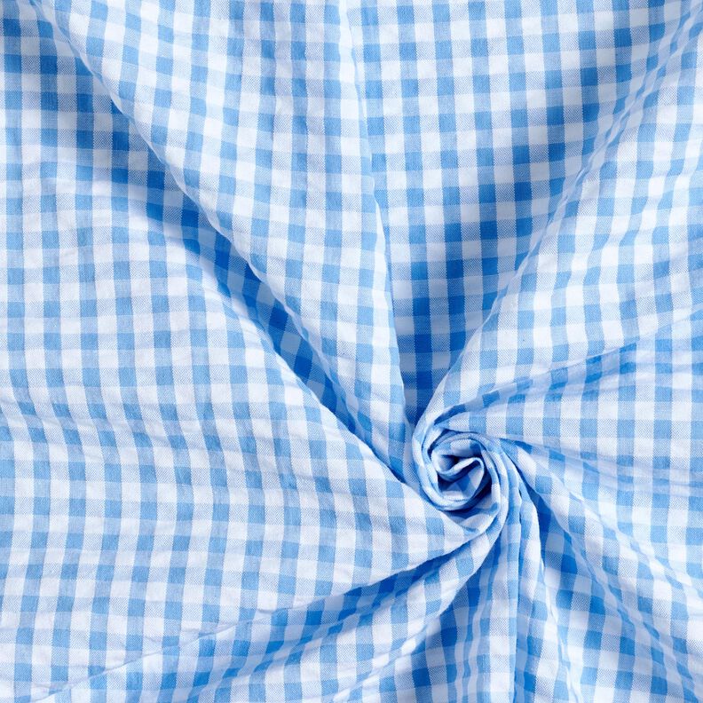 Tela Seersucker Algodón Cuadros tejidos – azul/blanco,  image number 3