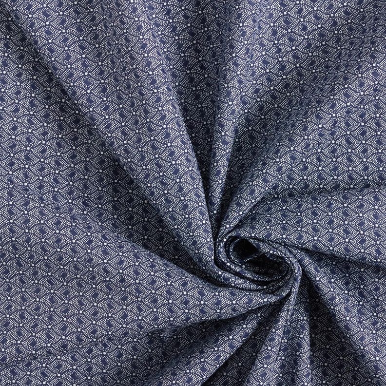 Tela de algodón rombos abstractos – azul marino,  image number 3