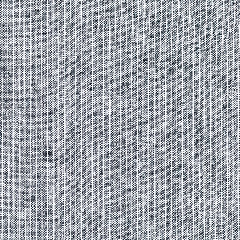 Mezcla de lino y algodón Rayas estrechas – azul noche/blanco,  image number 1