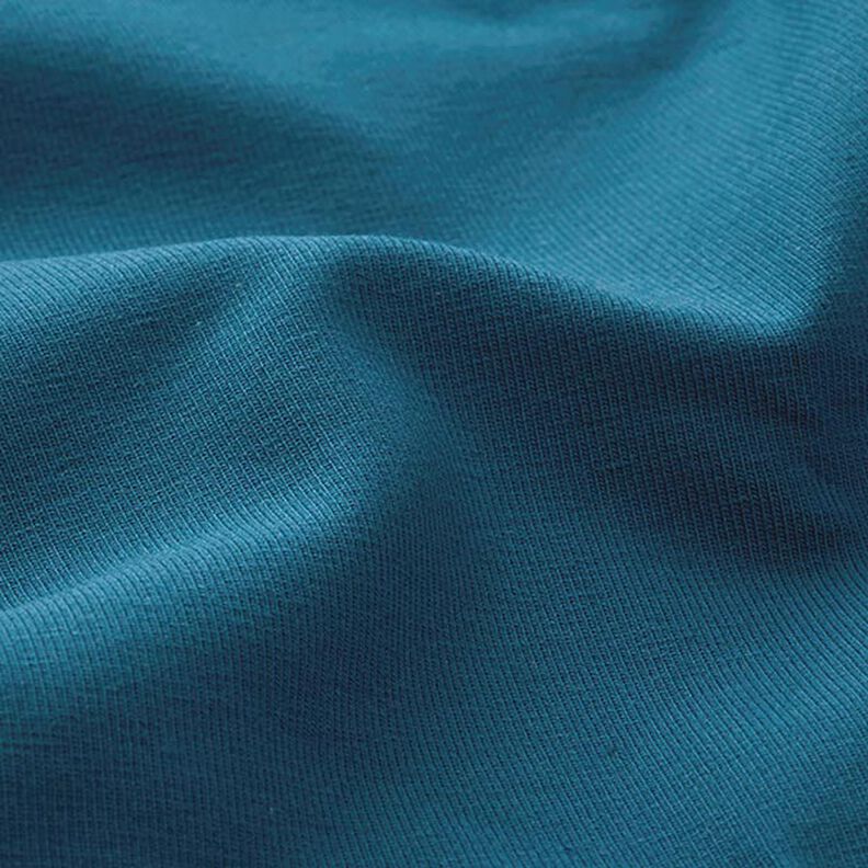 Tela de jersey de algodón Uni mediano – petroleo,  image number 4